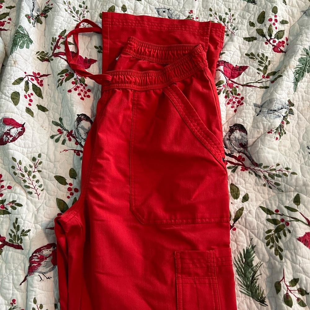 Dickies orange/red scrub pants size M